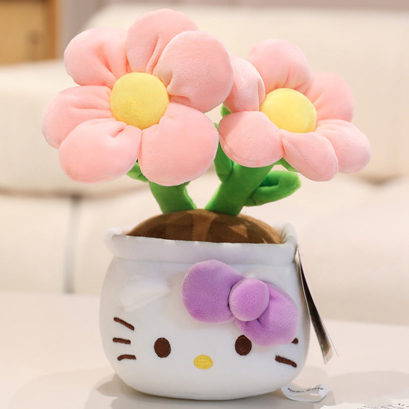 Sanrio Genuine Hello Kitty Plush Flower Bouquet Doll – Cute Birthday Gift for Girls