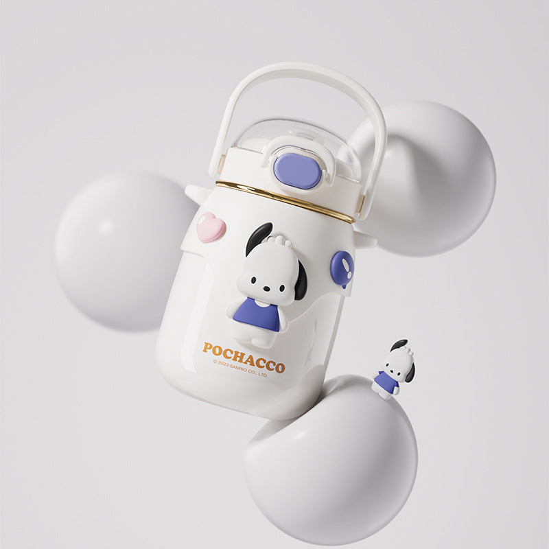 Sanrio authorized thermos cup, water cup, student large-capacity straw, drinking cup, vacuum large-capacity straw cup