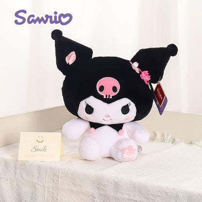 Sanrio Spring Cherry Blossom Kuromi & My Melody Plush Toy – Cinnamoroll Stuffed Doll Gift