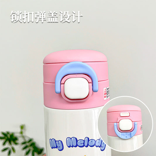 Genuine Sanrio authorized thermos cup, high-value cartoon student sports cup, convenient and large-capacity double drinking cup