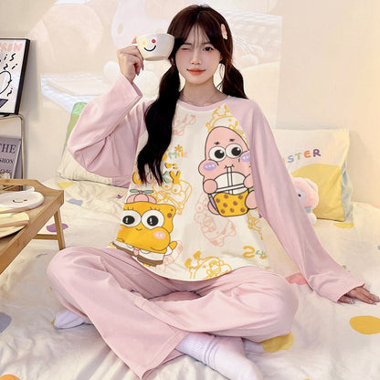 Kuromi Inspired Pure Cotton Long Sleeve Lounge Set for Men and Women Cartoon Spring Autumn Basewear