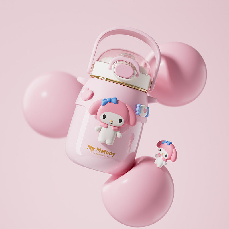 Sanrio authorized thermos cup, water cup, student large-capacity straw, drinking cup, vacuum large-capacity straw cup