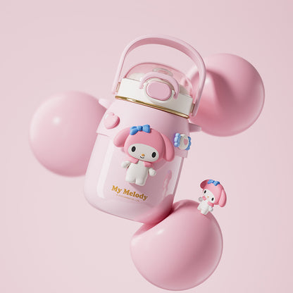 Sanrio authorized thermos cup, water cup, student large-capacity straw, drinking cup, vacuum large-capacity straw cup