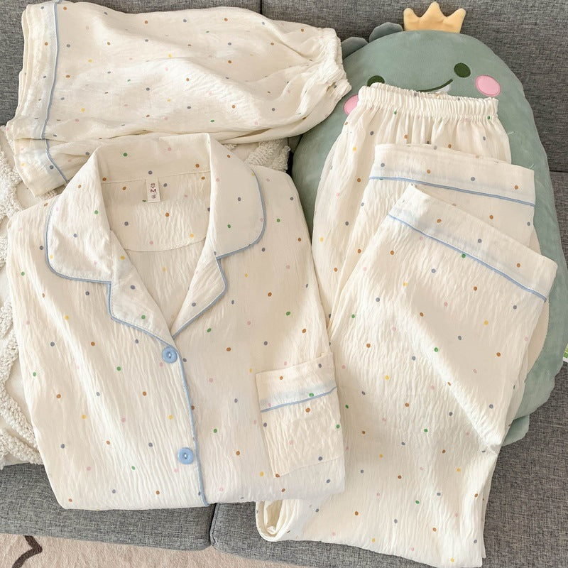 Crayon Shin-chan Pajama Set — Plus Size Lace Doll Collar Three-Piece Loungewear | Short Sleeve Top + Shorts + Long Pants Soft Cloud Cotton Sleepwear for Women & Men Spring Summer 2025