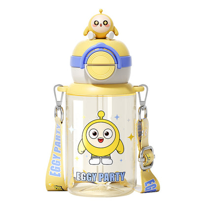 Egg Boy Party Pop Lid Plastic Cup – Independent Doll Design with Adjustable Rope, Double-Drink