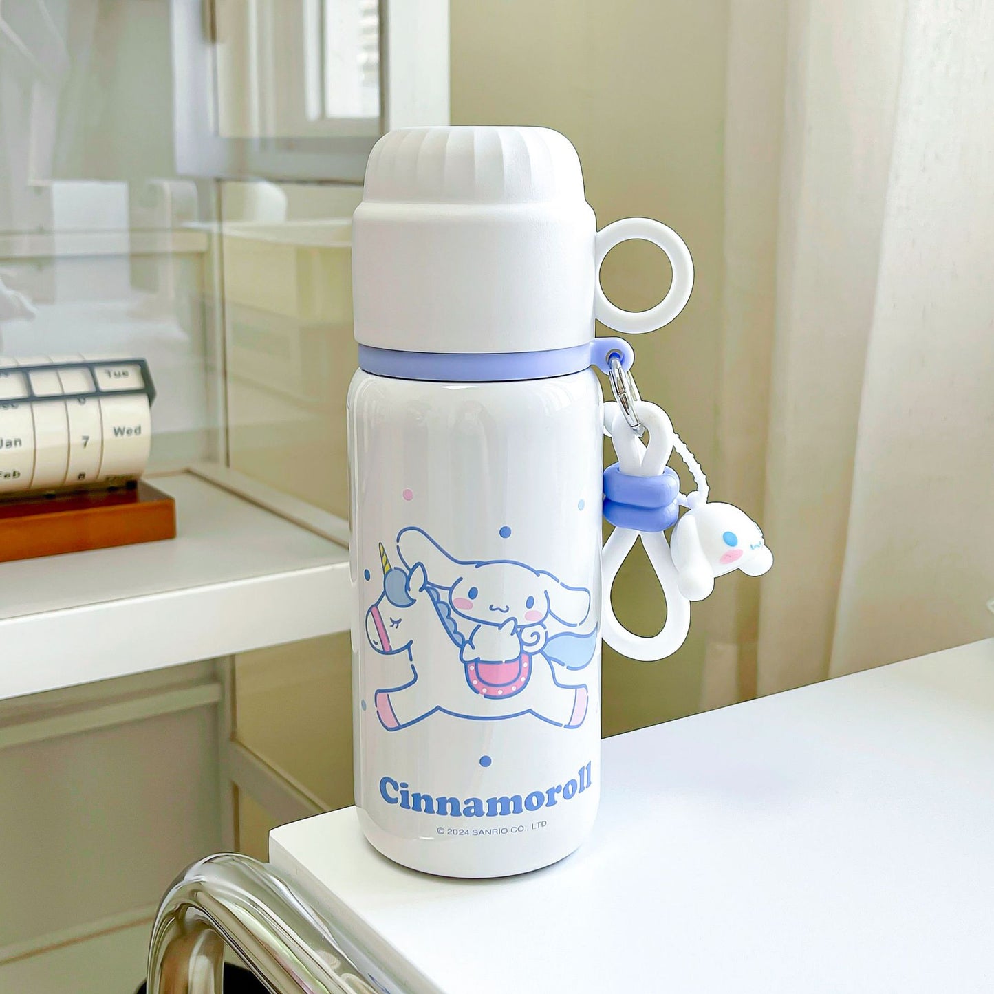 Sanrio Licensed Cartoon Thermos Mug – Large Capacity Double-Drink Cup with Pour Lid