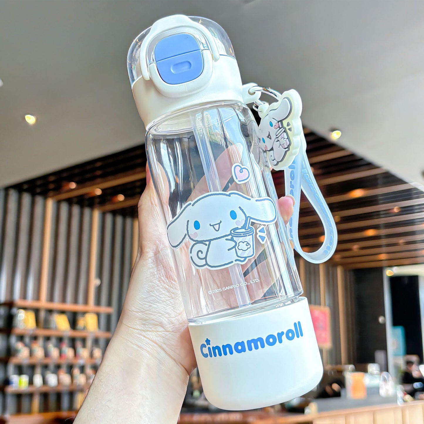 Sanrio Girls Tritan Straw Cup – Large Capacity Cute Cartoon Kids Handy Water Cup