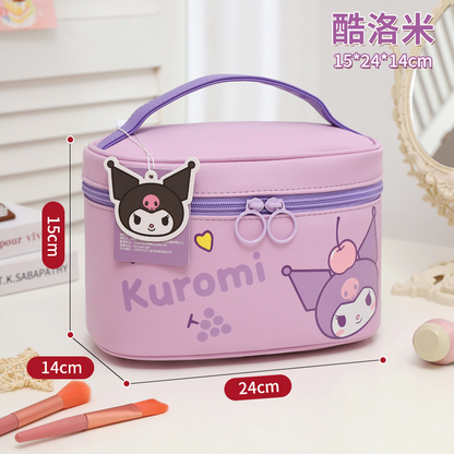 Sanrio Multi-Functional PVC Makeup Bag – Waterproof Travel Cosmetic Organizer, Cinnamoroll / My Melody / Kuromi / Hello Kitty
