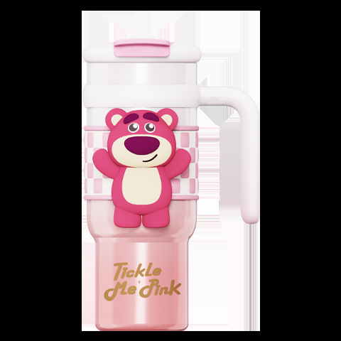 Vaso térmico aislado de acero inoxidable Sanrio de 900 ml – Vaso de dibujos animados Kuromi, Hello Kitty, Cinnamoroll con pajita, asa y correa