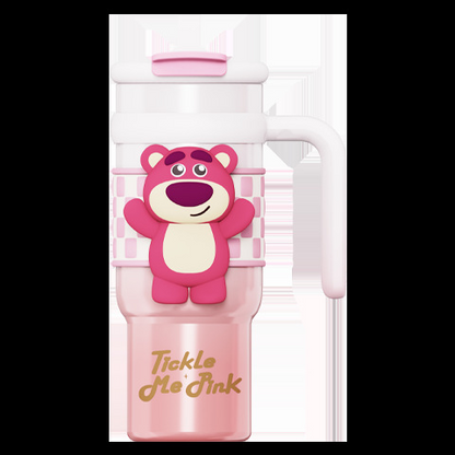 Vaso térmico aislado de acero inoxidable Sanrio de 900 ml – Vaso de dibujos animados Kuromi, Hello Kitty, Cinnamoroll con pajita, asa y correa