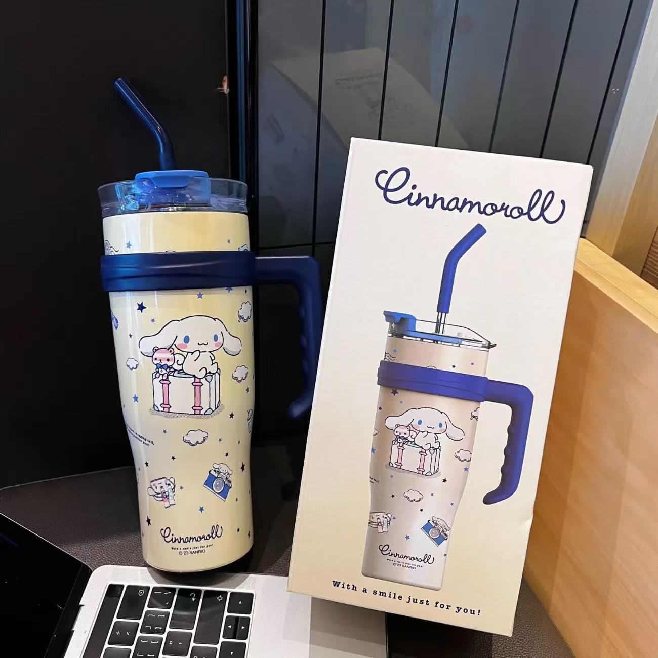 New Big Mac Cup, Sanrio Thermos Cup, Large Capacity With Handle, Keep Warm And Cool, Car Cup, Car Cup