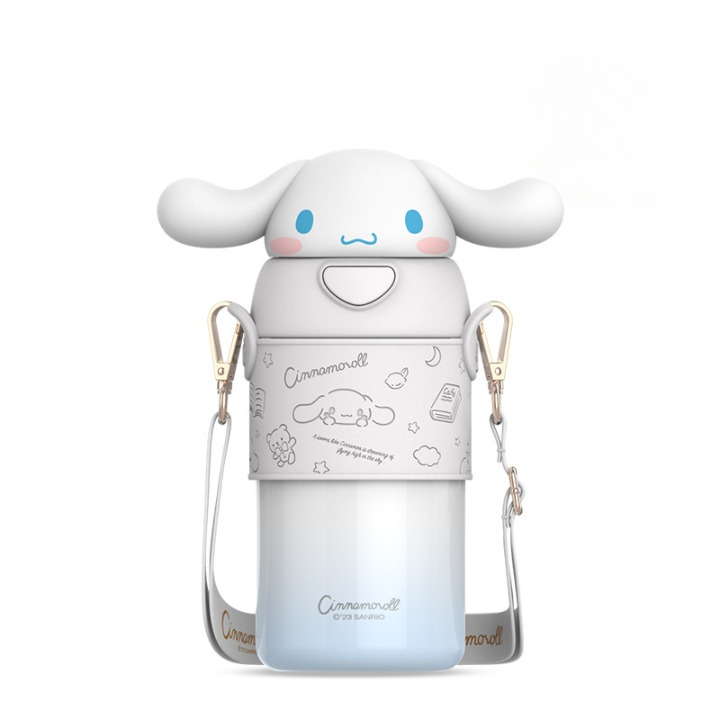 Botella de agua térmica Sanrio de 560ml/500ml – Vaso térmico de acero inoxidable con pajita de Kuromi, Hello Kitty, My Melody para niños y mujeres