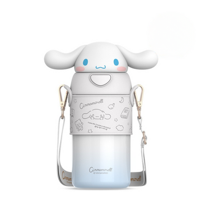 Botella de agua térmica Sanrio de 560ml/500ml – Vaso térmico de acero inoxidable con pajita de Kuromi, Hello Kitty, My Melody para niños y mujeres
