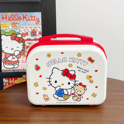 Sanrio Hello Kitty Estuche portátil de almacenamiento, bonita caja organizadora de viaje de dibujos animados para niñas estudiantes