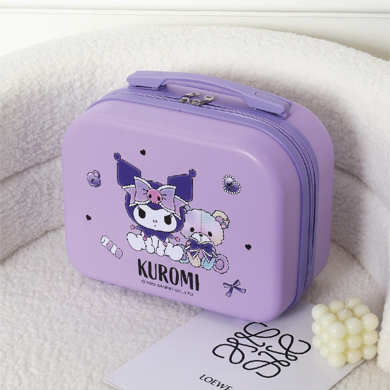 Sanrio Hello Kitty Estuche portátil de almacenamiento, bonita caja organizadora de viaje de dibujos animados para niñas estudiantes
