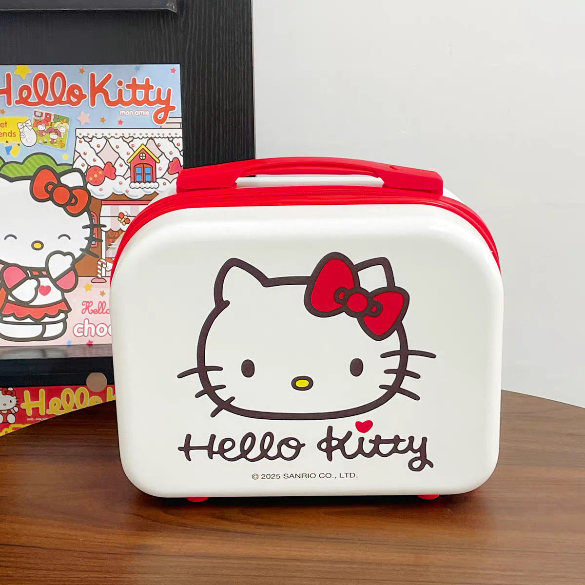 Sanrio Hello Kitty Estuche portátil de almacenamiento, bonita caja organizadora de viaje de dibujos animados para niñas estudiantes