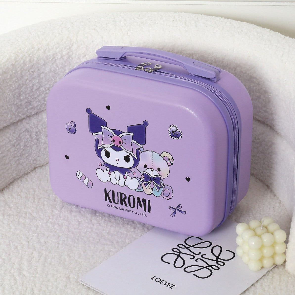 Sanrio Hello Kitty Estuche portátil de almacenamiento, bonita caja organizadora de viaje de dibujos animados para niñas estudiantes