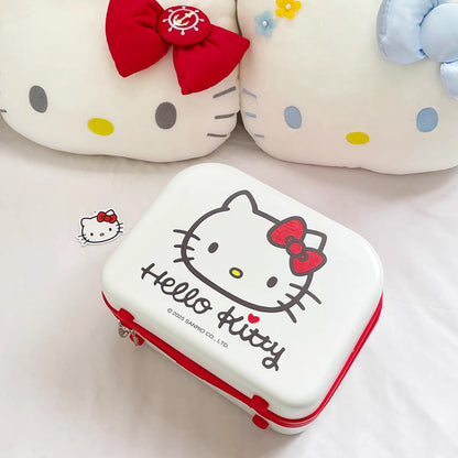 Sanrio Hello Kitty Estuche portátil de almacenamiento, bonita caja organizadora de viaje de dibujos animados para niñas estudiantes