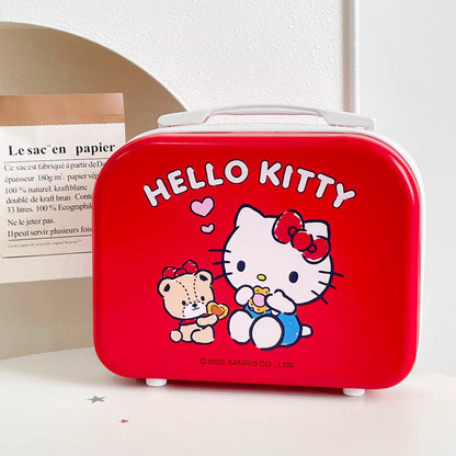 Sanrio Hello Kitty Estuche portátil de almacenamiento, bonita caja organizadora de viaje de dibujos animados para niñas estudiantes